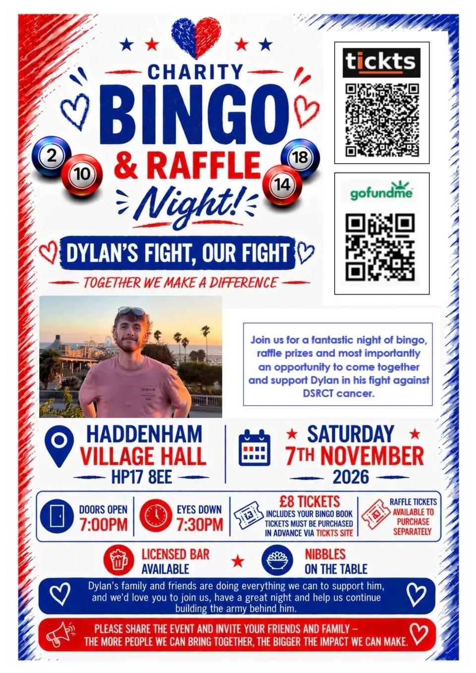 The poster or photo for Charity Bingo and Raffle Night: Dylan's Fight, Our Fight