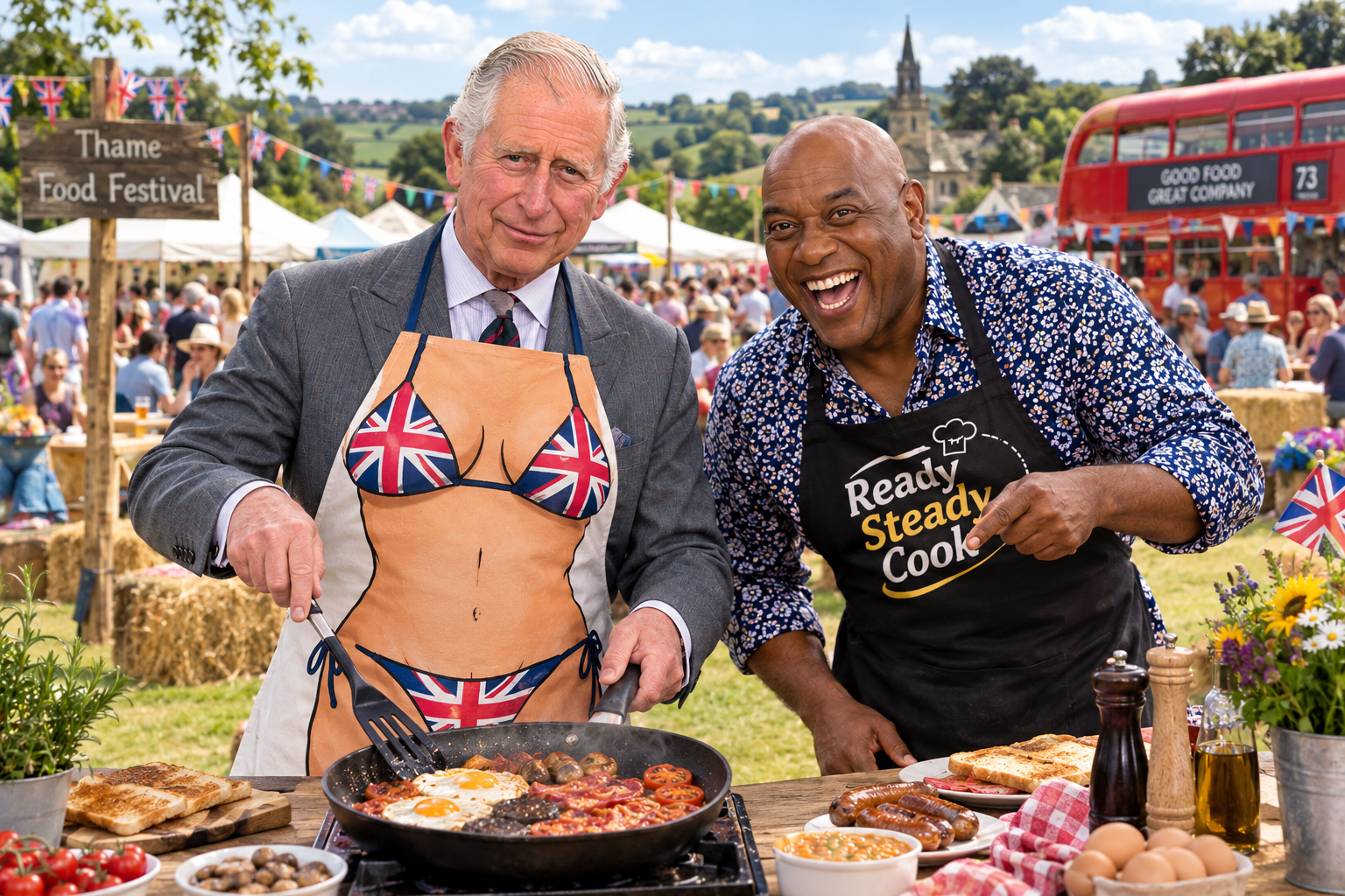 Photograph illustrating: Monarch To Personally Fry Breakfast For 14,000 At Thame Food Fair, Palace Insists He "Has The Time".